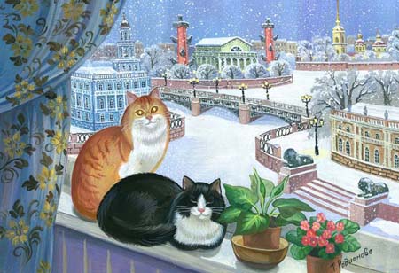 Рисунки кошек от Татьяны Родионовой 16