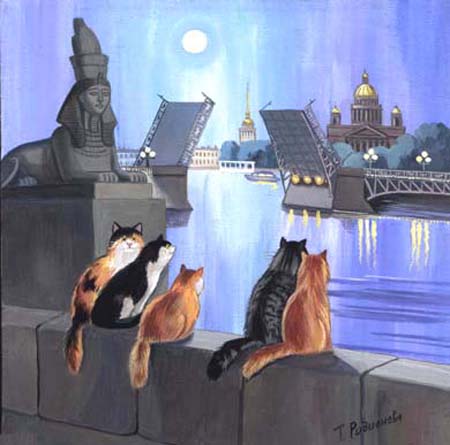 Рисунки кошек от Татьяны Родионовой 2