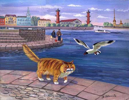 Рисунки кошек от Татьяны Родионовой 6