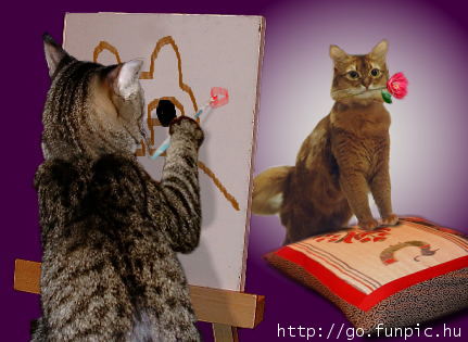 Картинка коты-художники 3
