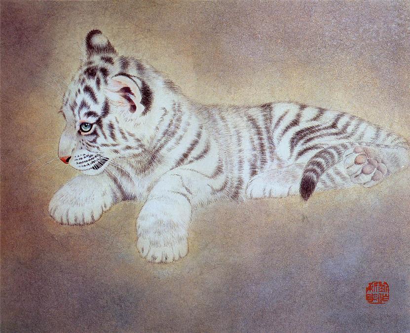 Рисунки китайских тигров (12 рисунков)