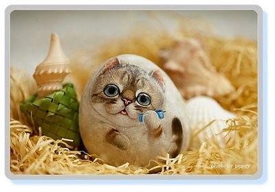 Рисунки кошек на камнях 3