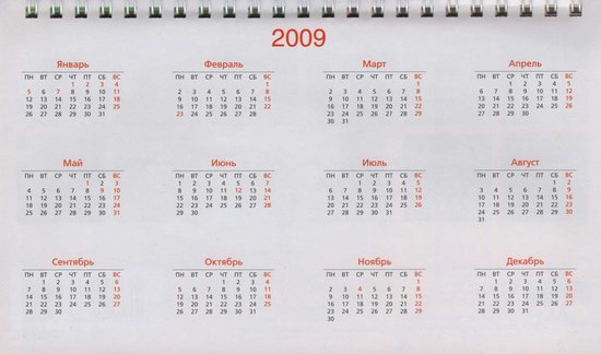 Календарь с рисованными кошками на 2009 год